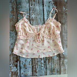 BNWT American Eagle Outfitters Pink Floral Crop Top